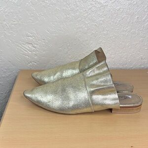 Shimmering gold leather free people sandal